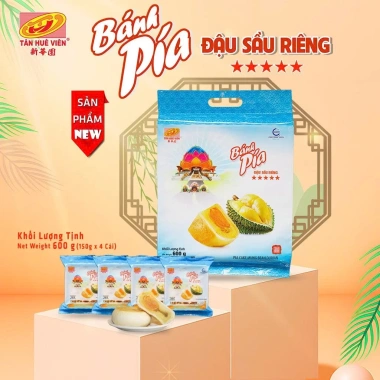 Bánh pía đậu sầu riêng trứng 5 sao 600g Tân Huê Viên - Giá ưu đãi 108.000đ