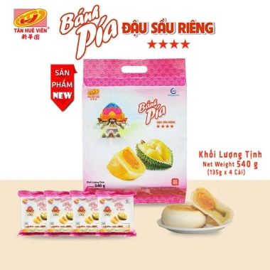 Bánh pía đậu xanh sầu riêng trứng 4 sao 540g - Tân Huê Viên, giảm còn 99.000₫