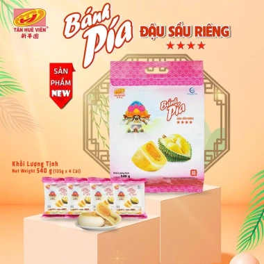 Bánh pía đậu xanh sầu riêng trứng 4 sao 540g - Tân Huê Viên, giảm còn 99.000₫