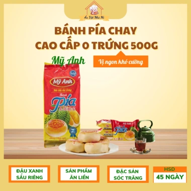 Bánh Pía Đỏ Vàng 0 Trứng 500g - Nhiều Sầu Riêng, Mới Nhất, Dùng Được Chay và Mặn