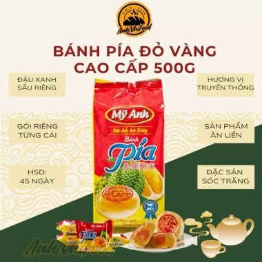 Bánh Pía đỏ vàng Cao Cấp 1 Trứng Mỹ Anh 500g - Đậu Xanh Sầu Riêng Trứng Muối 97k