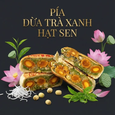 Bánh pía dừa trà xanh hạt sen tinh hoa - Truyền thống và hiện đại 600g giá 139k