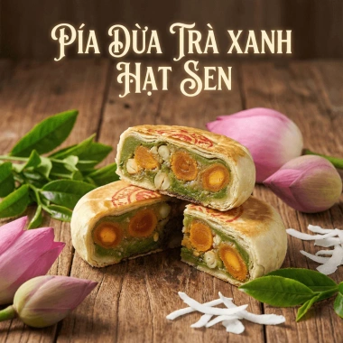 Bánh pía dừa trà xanh hạt sen tinh hoa - Truyền thống và hiện đại 600g giá 139k