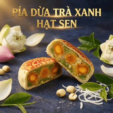 Bánh pía dừa trà xanh hạt sen tinh hoa - Truyền thống và hiện đại 600g giá 139k