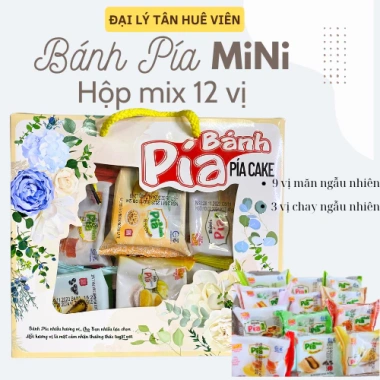 Bánh Pía Kim Sa Tân Huê Viên 12 vị - Hộp 12 hương vị mới, giảm giá 155.000₫