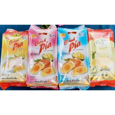 Bánh Pía Kim Sa Tân Hữu 4 vị Sầu Riêng, Đậu Xanh, Mè Đen, Thịt Lạp - Giá 185k 6 Bánh Pía Kim Sa Tân Hữu 4 vị Sầu Riêng, Đậu Xanh, Mè Đen, Thịt Lạp - Giá 185k 6