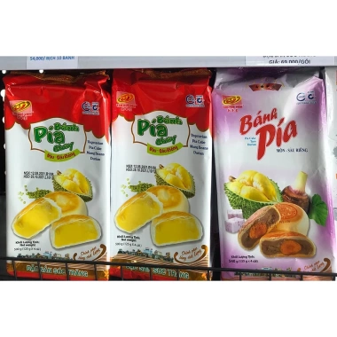 Bánh Pía Kim Sa Tân Hữu 4 vị Sầu Riêng, Đậu Xanh, Mè Đen, Thịt Lạp - Giá 185k