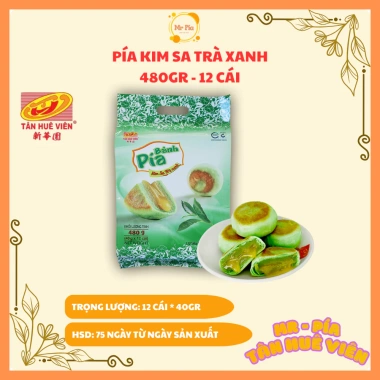 Bánh Pía Kim Sa Trà Xanh Tân Huê Viên 480g – Nhân Trứng Muối Tan Chảy Thơm Ngon, 139k