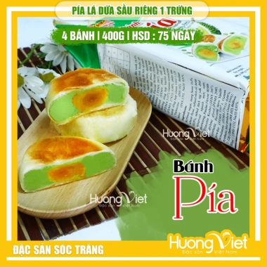 Bánh pía lá dứa sầu riêng trứng muối 400g - Túi 4 bánh Tân Huê Viên, giá 93k 5 Bánh pía lá dứa sầu riêng trứng muối 400g - Túi 4 bánh Tân Huê Viên, giá 93k 5