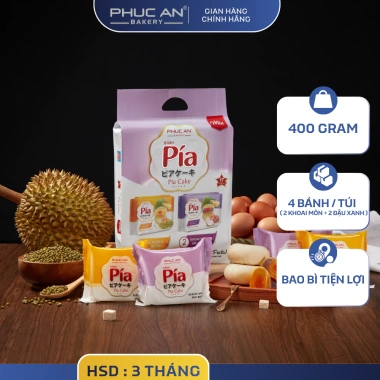 Bánh Pía Phúc An Số 17 Tách Béo Giảm Ngọt Đậu Xanh, Khoai Môn, Sầu Riêng, Trứng Muối 400g 4 Cái - Giá 84.500 VND 2 Bánh Pía Phúc An Số 17 Tách Béo Giảm Ngọt Đậu Xanh, Khoai Môn, Sầu Riêng, Trứng Muối 400g 4 Cái - Giá 84.500 VND 2