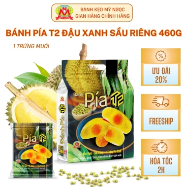 Bánh Pía Sầu Riêng Trứng Muối T2 Mỹ Ngọc Thượng Hạng 4 bánh 460g - Giá 200k (giá gốc 242k)