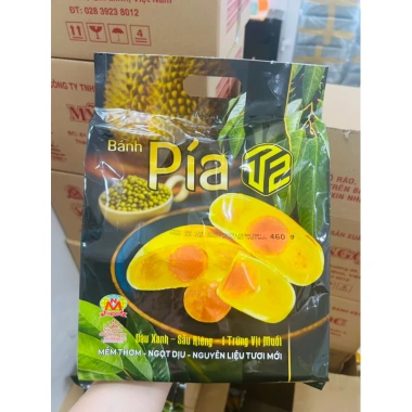Bánh Pía Sầu Riêng Trứng Muối T2 Mỹ Ngọc Thượng Hạng 4 bánh 460g - Giá 200k (giá gốc 242k)