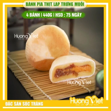 Bánh pía Tân Huê Viên 440g - Thịt lạp, trứng muối, túi 4 bánh, giảm giá 117k