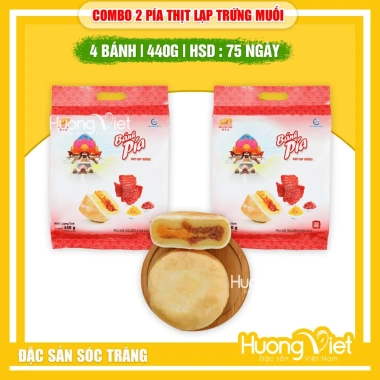 Bánh pía Tân Huê Viên 440g - Thịt lạp, trứng muối, túi 4 bánh, giảm giá 117k