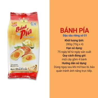 Bánh Pía Tân Huê Viên Đậu Xanh Sầu Riêng Trứng Muối 280g Giá Ưu Đãi 70.000 VND