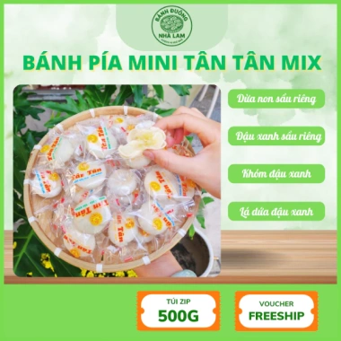 Bánh Pía Tân Tân Mix 4 Vị Lá Dứa, Dừa Non, Đậu Xanh, Sầu Riêng - Giảm giá 65k, Bánh Đuông Nhà Lam