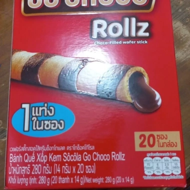 Bánh quế xốp kem socola Go Choco Rollz 250g - mềm xốp, vị socola béo, giảm còn 44.500 VND