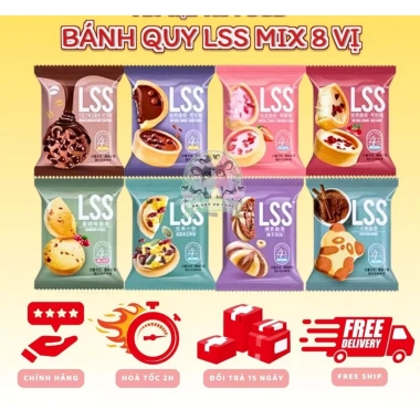 Bánh Quy 8 Vị Mix Socola LSS - Bơ phủ socola, nhập khẩu chính hãng, chỉ 89.000₫