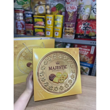 Bánh quy bơ Majestic 382g hộp thiếc tròn kèm túi - Ưu đãi Tết 2.026, chỉ 169.000₫