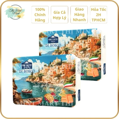 Bánh Quy DI BOSCO Tết 2.026 Phủ Hạt Đường, Nhân Mứt, Hộp Thiếc 425g và Túi Giấy - 242k