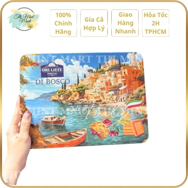 Bánh Quy DI BOSCO Tết 2.026 Phủ Hạt Đường, Nhân Mứt, Hộp Thiếc 425g và Túi Giấy - 242k
