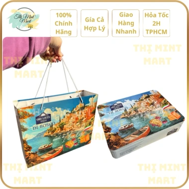 Bánh Quy DI BOSCO Tết 2.026 Phủ Hạt Đường, Nhân Mứt, Hộp Thiếc 425g và Túi Giấy - 242k