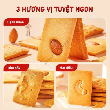 Bánh Quy Giòn Mix 3 Vị Hạt Dinh Dưỡng 500g/1kg - Hạt Điều, Hạnh Nhân, Dừa - Giá Ưu Đãi 95.000₫ 6