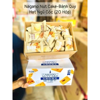 Bánh quy giòn NAGANO NUTCAKE hạt dinh dưỡng hạt điều hạnh nhân dừa sấy thơm ngon 345g chỉ 92.000