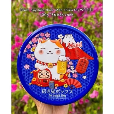 Bánh Quy Hộp Thiếc Mèo Chiêu Tài Bạch Nhài Phú Quý 100g - Giá chỉ 45.000₫ 2