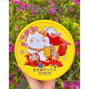 Bánh Quy Hộp Thiếc Mèo Chiêu Tài Bạch Nhài Phú Quý 100g - Giá chỉ 45.000₫ 3