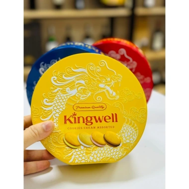 Bánh quy Kingwell 126g hộp thiếc hình rồng 3 màu - Giảm giá 35% chỉ 65.000₫