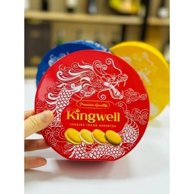 Bánh quy Kingwell 126g hộp thiếc hình rồng 3 màu - Giảm giá 35% chỉ 65.000₫