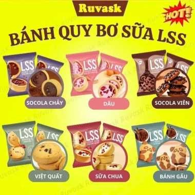 Bánh Quy LSS Bơ Sữa Socola Giòn Thơm Ngọt Dịu Mix Nhiều Vị Giá 70.000đ 7