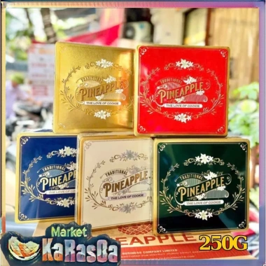 Bánh quy nhân mứt dứa Thái Lan 250g - Hộp thiếc vuông, thơm béo, giá chỉ 155k