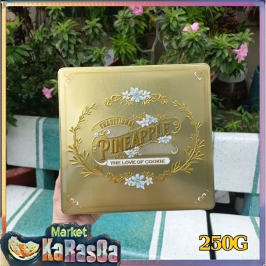 Bánh quy nhân mứt dứa Thái Lan 250g - Hộp thiếc vuông, thơm béo, giá chỉ 155k