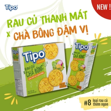 Bánh quy rau củ chà bông Tipo 132g Hữu Nghị - Dinh dưỡng, giòn ngon, ăn vặt tiện lợi, giảm giá 24.500₫ 3