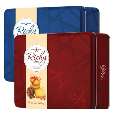 Bánh Quy Richy Hộp Thiếc 500g Bơ Giòn Tan, Quà Biếu Tết Sang Trọng, Giá 255k