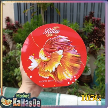 Bánh quy Ritaz Gold 105g Hộp thiếc Tròn vạt đáy - Giá chỉ 67.000₫, giòn thơm