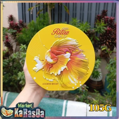 Bánh quy Ritaz Gold 105g Hộp thiếc Tròn vạt đáy - Giá chỉ 67.000₫, giòn thơm