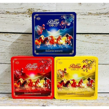 Bánh Quy Ritaz Gold Thập Cẩm Hình 8 Con Ngựa - Hộp Thiếc 180g Giá Ưu Đãi 76.720₫
