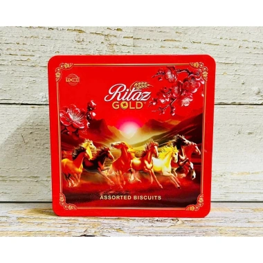 Bánh Quy Ritaz Gold Thập Cẩm Hình 8 Con Ngựa - Hộp Thiếc 180g Giá Ưu Đãi 76.720₫ 2