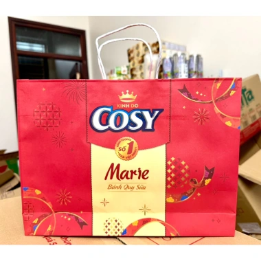 Bánh Quy Sữa Cosy Kinh Đô Hộp Tết 528g, Kèm Túi Xách, Giá ưu đãi 91.900₫
