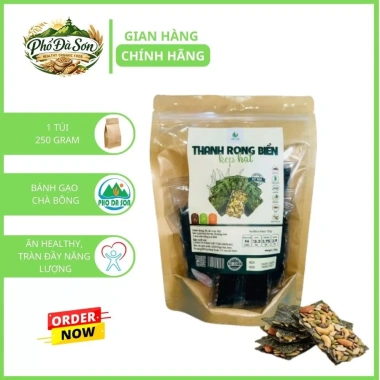 Bánh Rong Biển Kẹp Hạt 250g – Snack ít calo, ăn vặt healthy, tiện lợi mang đi Bánh Rong Biển Kẹp Hạt 250g – Snack ít calo, ăn vặt healthy, tiện lợi mang đi