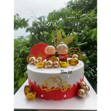 Bánh sinh nhật mô hình trưng bày - Bánh kem gato giả ông bà, giảm còn 135.000đ
