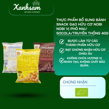 Bánh snack gạo hữu cơ Nobi Nobi 40g – Phô Mai, Socola, Truyền Thống | Giá 53.750₫ 2