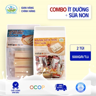 Bánh Sữa Ba Vì 1kg Combo 2 Túi Vị Xưa - Rẻ hơn 20k, Giá 70k, Thơm Ngon
