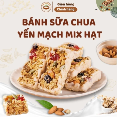 Bánh Sữa Chua Yến Mạch Mix Hạt Cela Không Đường Giòn Tan - Siêu Hạt Thơm Ngon Dinh Dưỡng Cho Mẹ Bầu, 85k