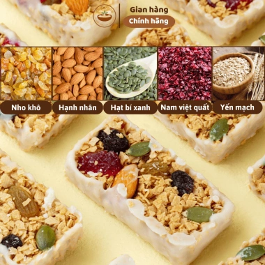 Bánh Sữa Chua Yến Mạch Mix Hạt Cela Không Đường Giòn Tan - Siêu Hạt Thơm Ngon Dinh Dưỡng Cho Mẹ Bầu, 85k