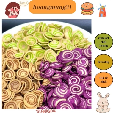 Bánh tai heo nhí mix 3 màu 1kg - Giòn tan, thơm ngon, ăn vặt tuổi thơ, giá ưu đãi 66.600₫