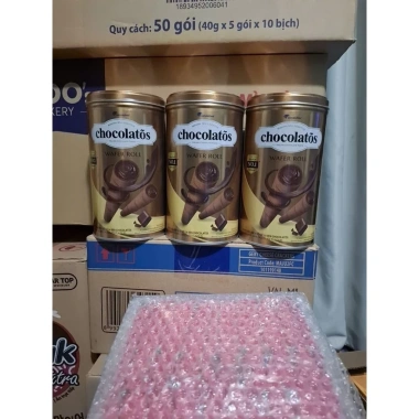 Bánh Tết Cuộn Chocolatos Đen 310gr Lon Thiếc - Indonesia, Giá chỉ 90.000₫